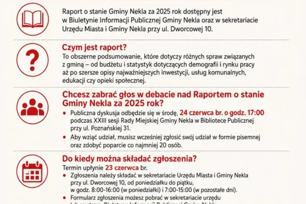 Mieszkańcy Nekli mogą wziąć udział w debacie nad Raportem o stanie gminy za 2025 rok