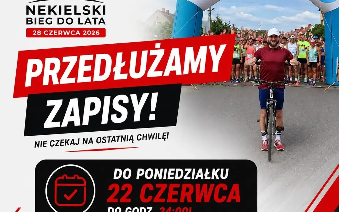 Przedłużono zapisy do X Nekielskiego Biegu do Lata – nowy termin do 22 czerwca