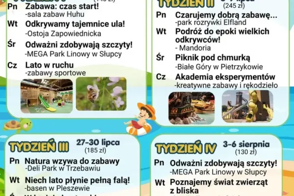 Wakacyjna Przygoda w Pyzdrach – zapisy na wyjazdy dla dzieci