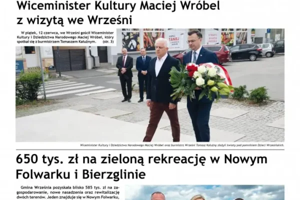 Wiceminister Kultury z wizytą we Wrześni – nowe inwestycje i jubileusze