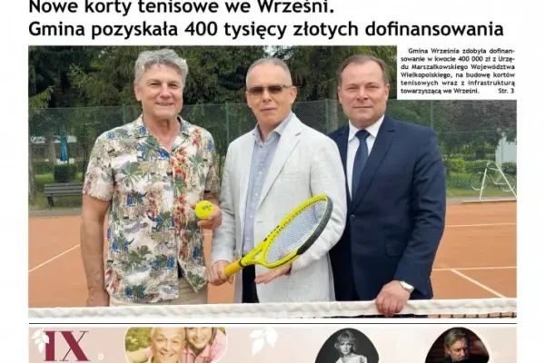 Nowe korty tenisowe i termomodernizacja sali sportowej – najnowszy biuletyn z wrzesińskiego ratusza