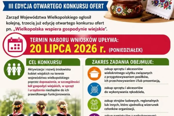 Rusza III edycja konkursu „Wielkopolska wspiera gospodynie wiejskie” – dofinansowanie dla KGW