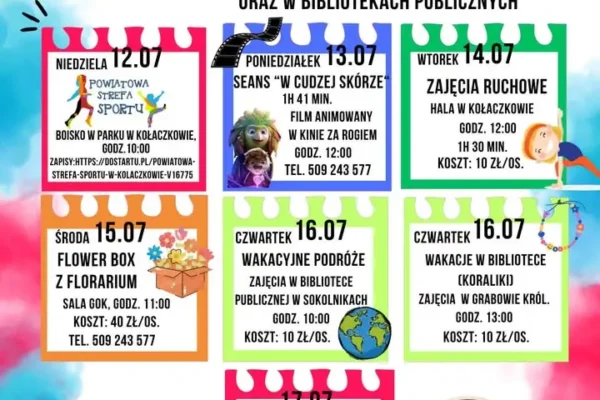 Ruszyły zapisy na trzeci tydzień „Wakacji z GOK” w Kołaczkowie