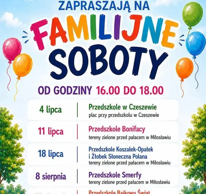 Familijna Sobota z Przedszkolem Bonifacy w Miłosławiu już dziś!
