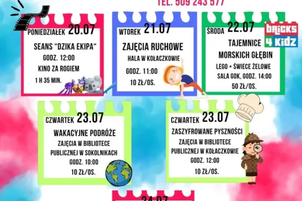 GOK zaprasza na czwarty tydzień wakacyjnych atrakcji