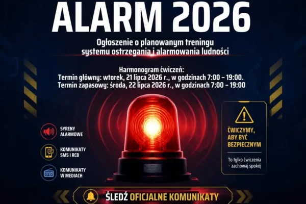 Ogólnopolskie ćwiczenia alarmowe „ALARM 2026” już 21-22 lipca