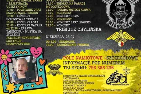 IV Piknik Motocyklowy Św. Krzysztofa w Miłosławiu – nadchodzący weekend pełen atrakcji