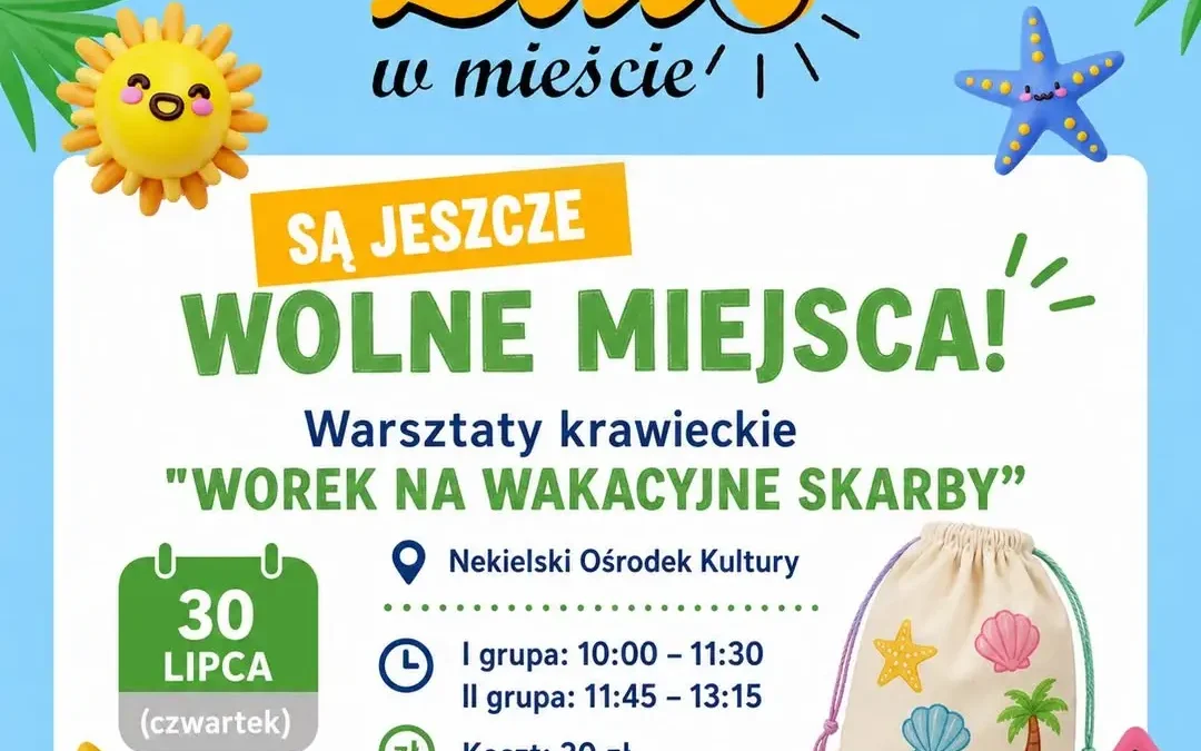 Warsztaty krawieckie dla dzieci w Nekli – uszyj worek na wakacyjne skarby