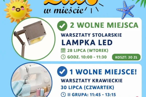 Zostały ostatnie miejsca na warsztaty stolarskie i krawieckie w Nekli
