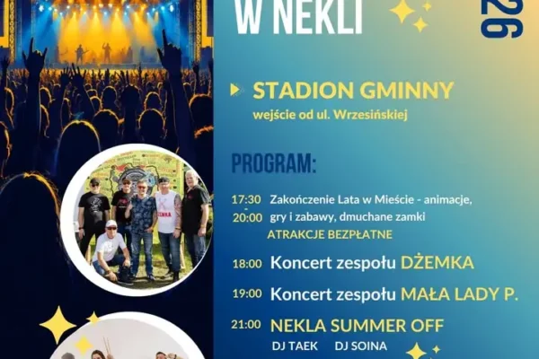 Zakończenie Lata w Nekli – muzyka, animacje i dożynki 29 sierpnia