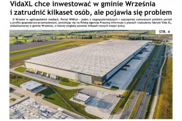 VidaXL planuje rozbudowę fabryki we Wrześni – ma powstać kilkaset nowych miejsc pracy