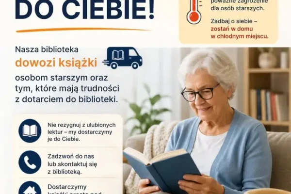 Upały nie muszą oznaczać rezygnacji z czytania – biblioteka w Pyzdrach dowozi książki do domów seniorów