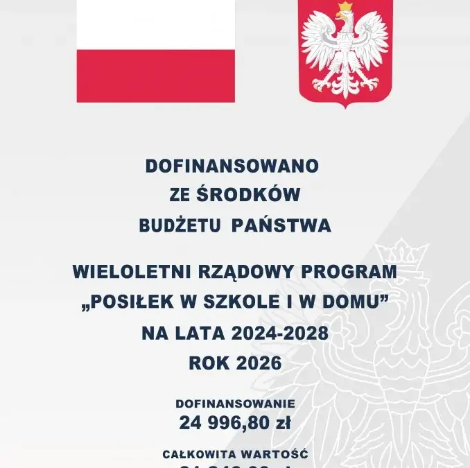 Gmina Września z dofinansowaniem na program „Posiłek w szkole i w domu”