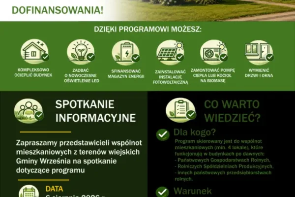 Gmina Września zaprasza na spotkanie o programie Ekologiczna Wieś