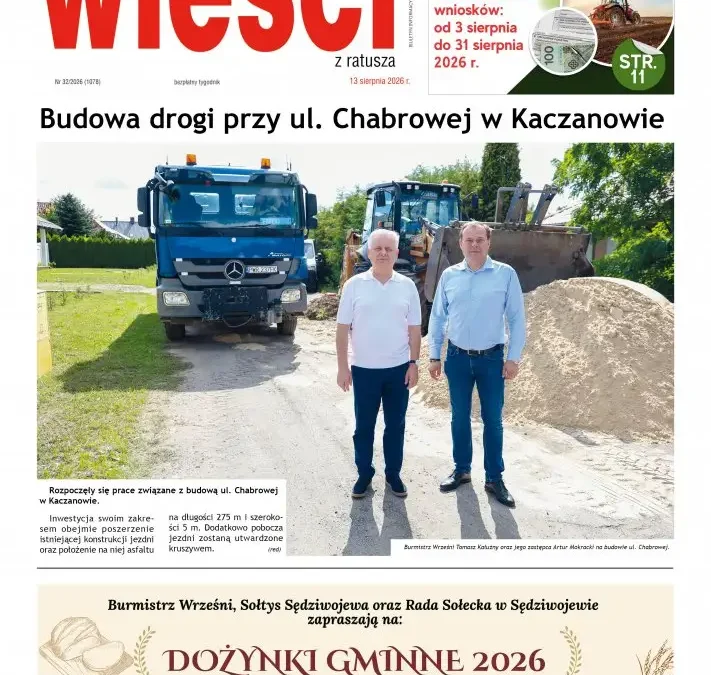 Wieści z Ratusza nr 32: Nowa droga, agregaty prądotwórcze i jubileusz VW we Wrześni
