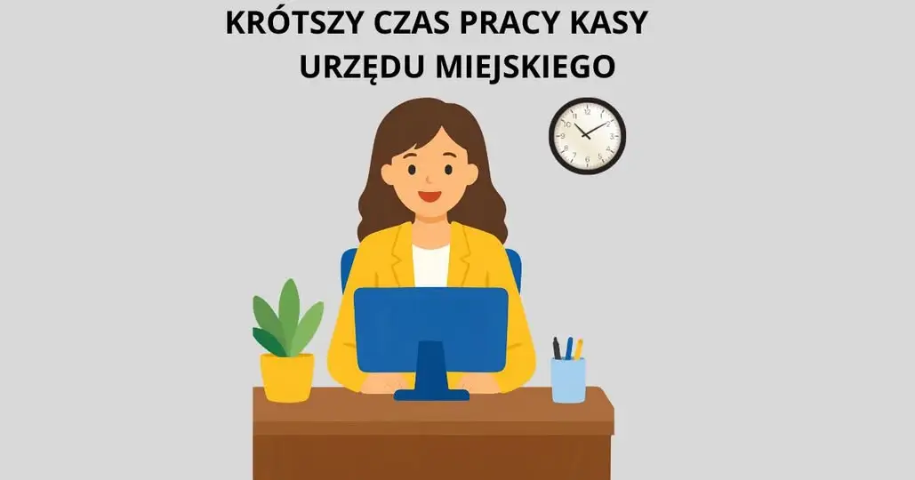 Krótsze godziny pracy kasy Urzędu Miejskiego w Pyzdrach w piątek 25 września