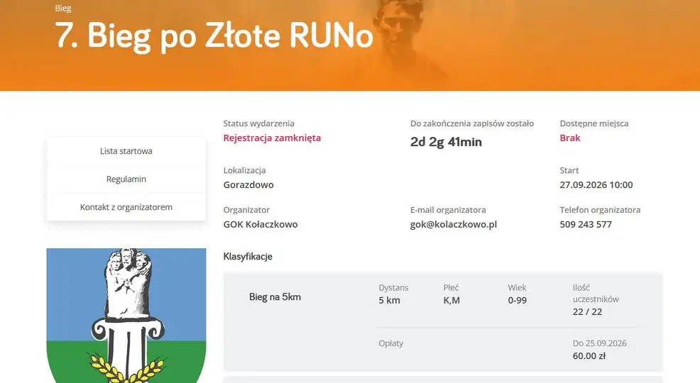 7. Bieg po Złote Runo w Gorazdowie z rekordową liczbą 100 uczestników