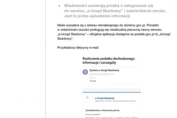 Oszuści podszywają się pod eUrząd Skarbowy. KAS ostrzega przed fałszywymi mailami