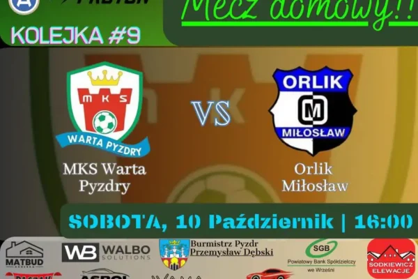 Derby powiatu w Pyzdrach – Warta podejmuje Orlika Miłosław