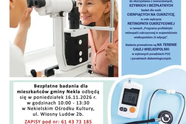 Bezpłatne badanie dna oka w Nekli – zapisy trwają